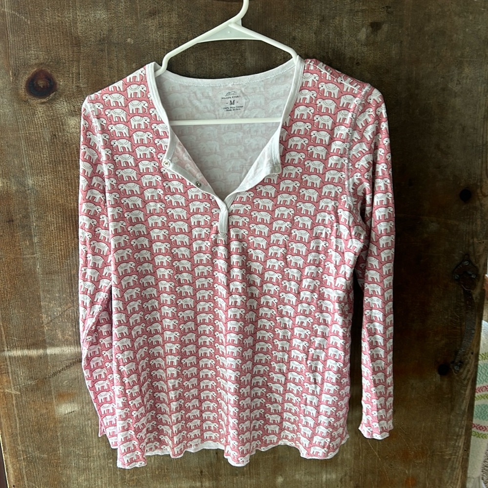 Roller rabbit puma cotton pajama top M
